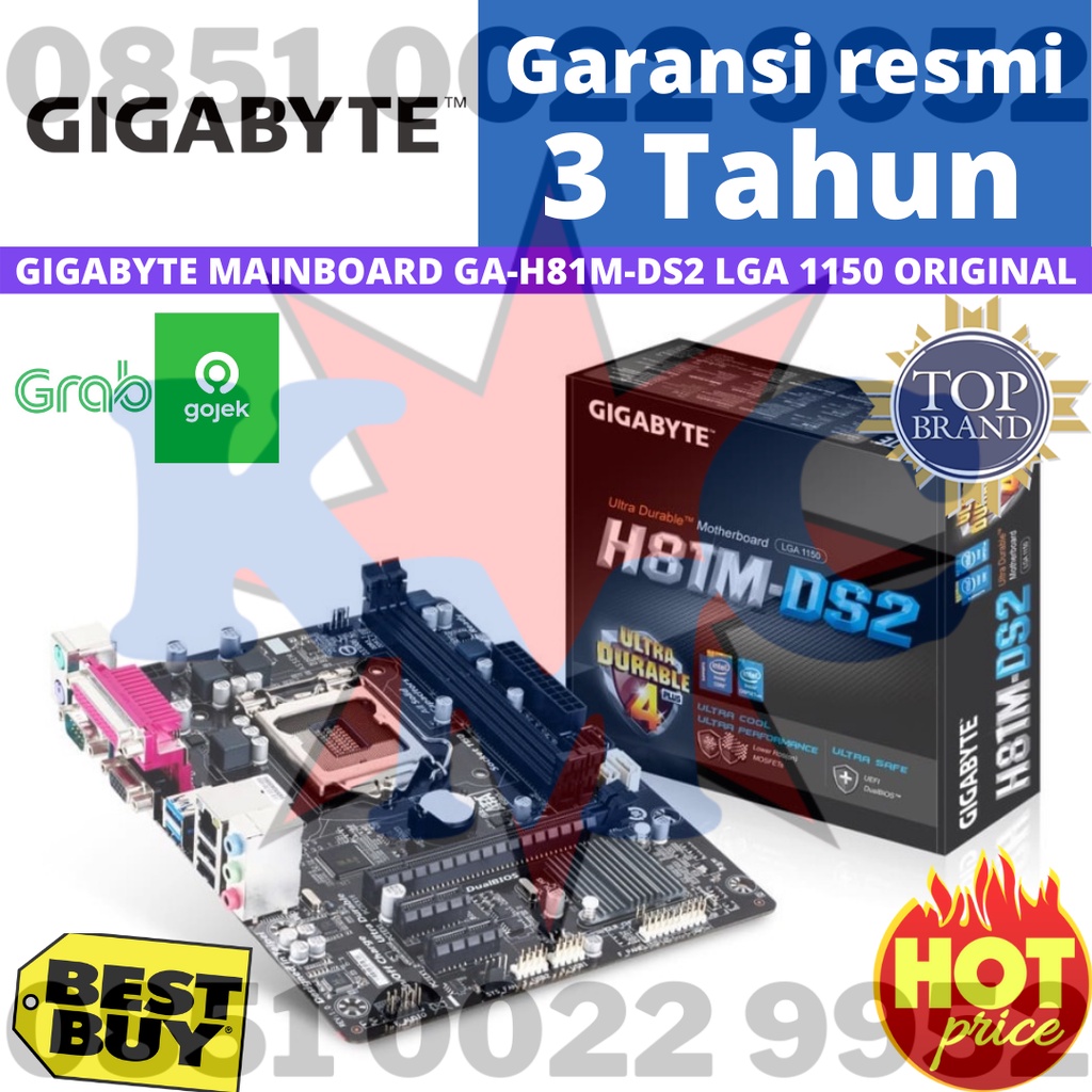 GIGABYTE MAINBOARD GA H81M-DS2 H81M DS2 LGA 1150 ORIGINAL