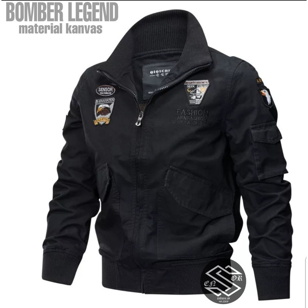 BSTR jaket bomber pria / jaket bomber legend sensor / jaket bomber pria canvas original