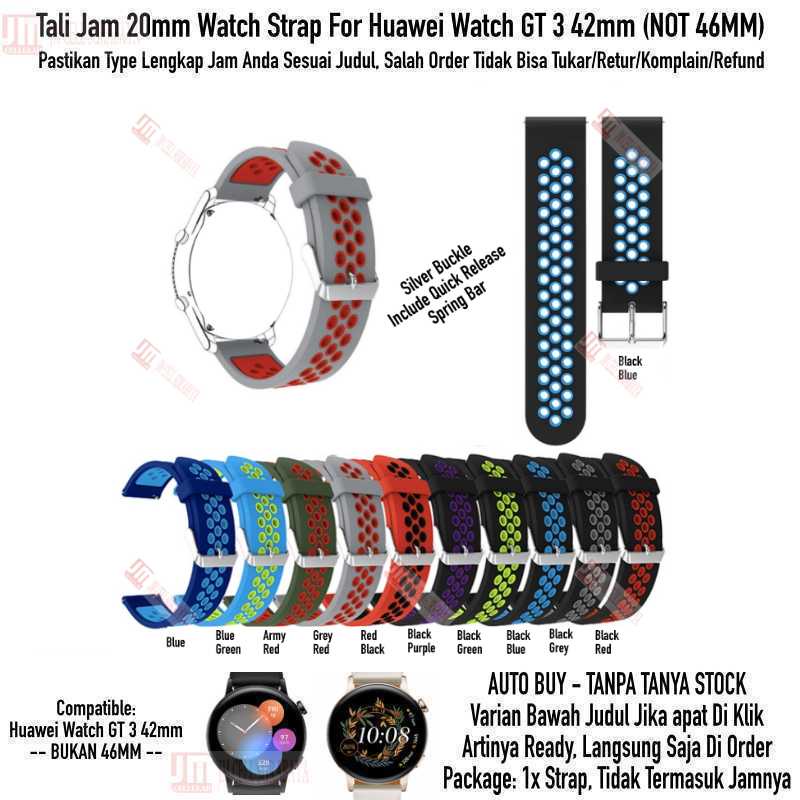 NSB Watch Strap Huawei Watch GT3 GT 3 42mm - Tali Jam 20mm Rubber Sporty Silikon