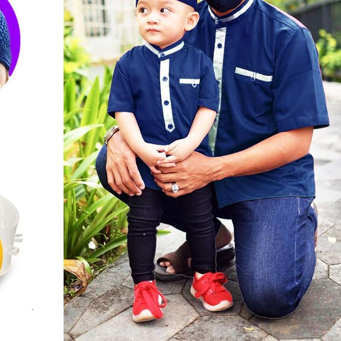 ✈ Koko Couple Ayah dan Anak Bayi newborn - Baju Muslim Lebaran ✭