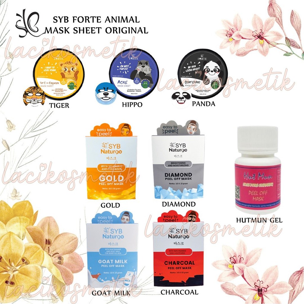 ✨LACIKOSME✨ SYB FORTE ANIMAL MASK SHEET ORIGINAL - SYB NATURGO MASKER HUT MUN GEL BPOM