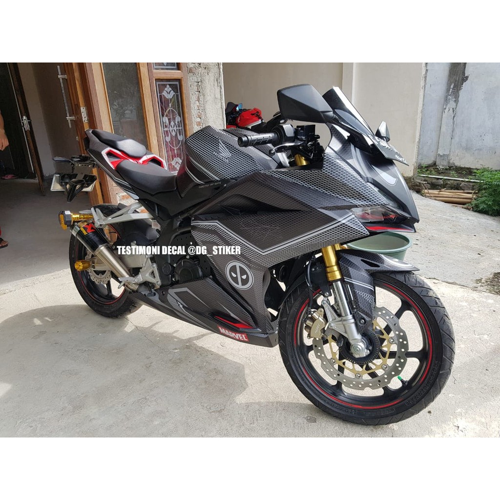 Modifikasi Decal Dekal Sticker Graphic Sticker Honda CBR250RR Hitam Deadpool Shopee Indonesia