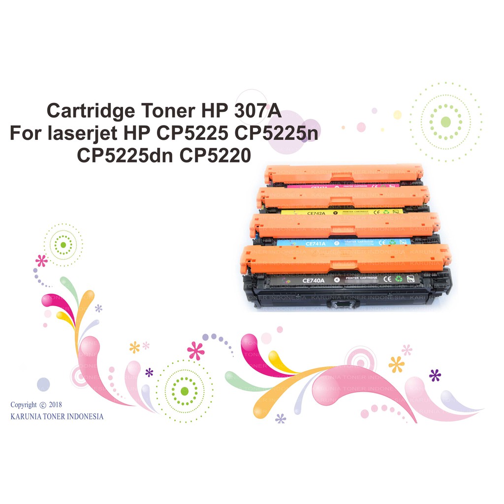 Cartridge Toner HP laserjet 307A CP5225 CP5225n CP5225dn CP5220 CE740A CE741A CE742A CE743A CMYK