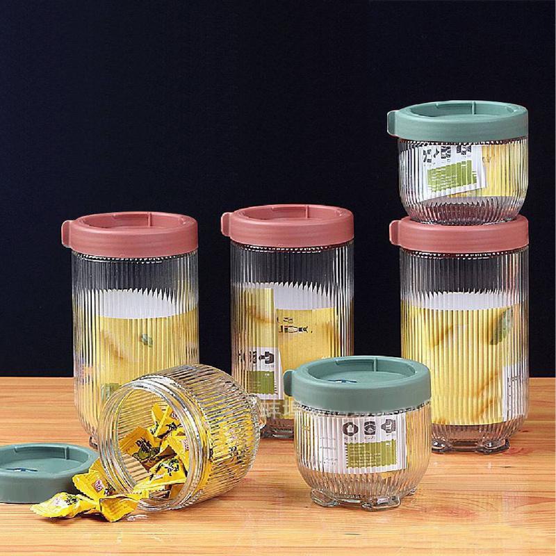 Toples Set Snack Food Storage Jar Penyimpanan Makanan Permen Kuaci Wadah Mini Plastik