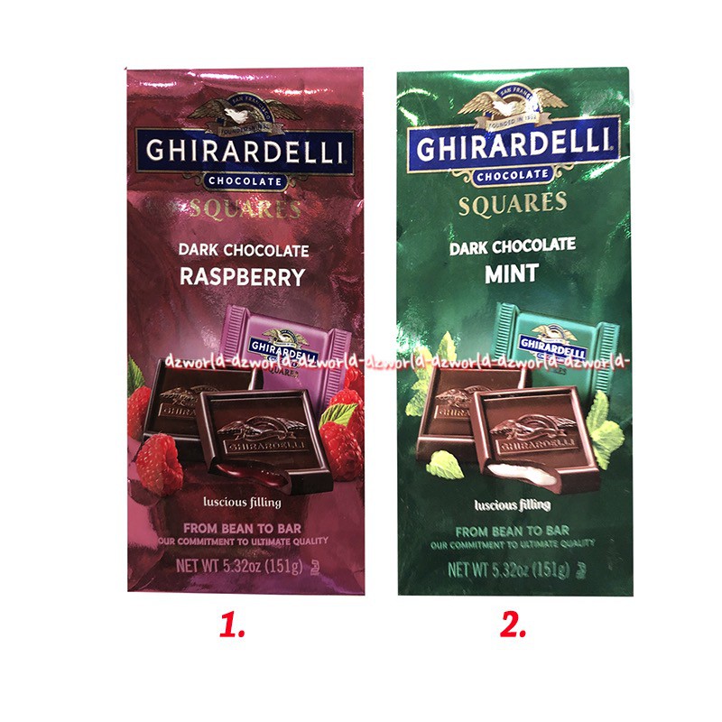 Ghirardelli Dark Chocolate Raspberr Mint 151g Luscious Filling Cokelat Coklat