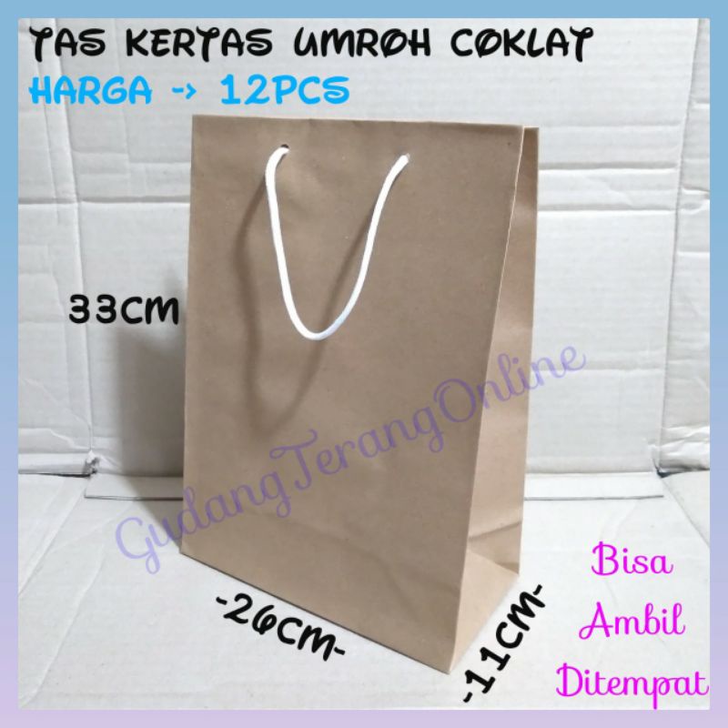 

Isi 12pc Paperbag umroh polos lusinan / tas kertas motif batik 26 x 33 / tas kertas batik / paperbag