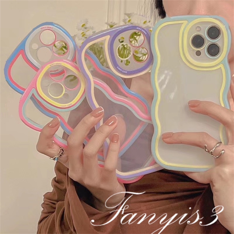 Compatible For iPhone 12 11 Pro X Xs Xr 8 7 Plus Rainbow Frame Phone Case TPU Soft Protective Cover
