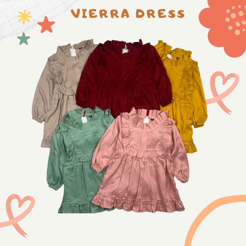 Baju Anak Perempuan Dress Anak Viera Katun Rit Belakang Usia 1-5 Tahun