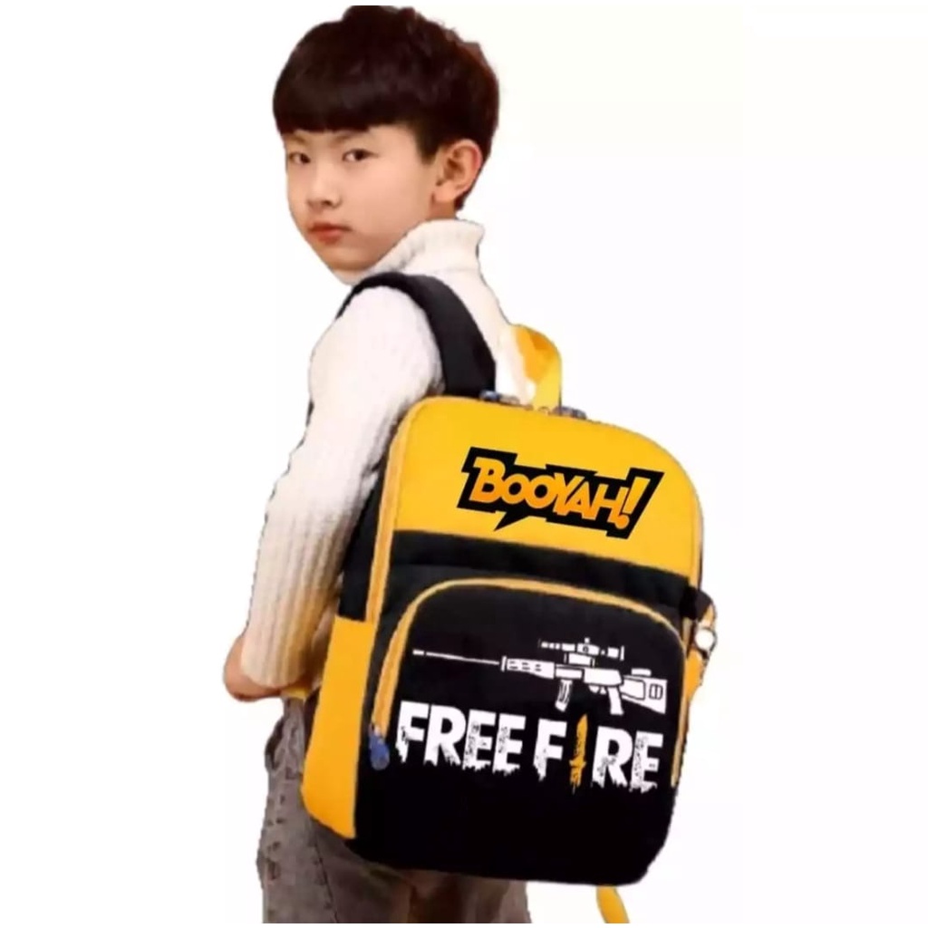 ST99_Tas Ransel Anak Sekolah Karakter Terbaru 2022 - Tas Rasnel Sekolah Kasitas Besar - Ransel Motif Free Fire