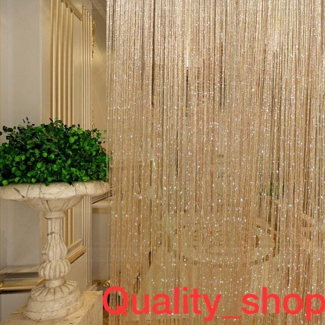 ▼ tirai benang gold , gliter gold 3meter x 1 meter ●