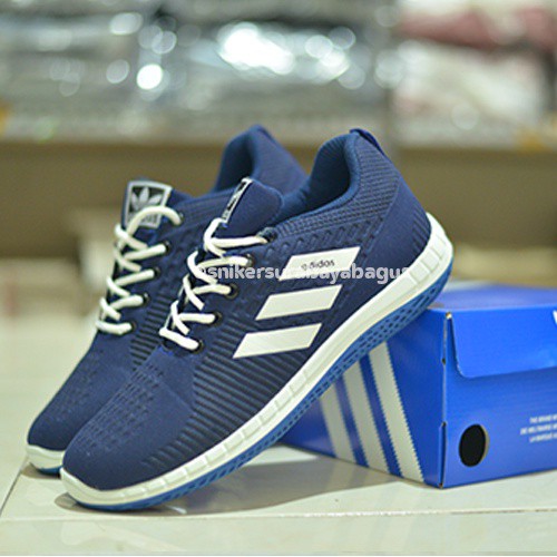 Sepatu Runing Joging Adidas Blue Funk dengan Sol Spesial