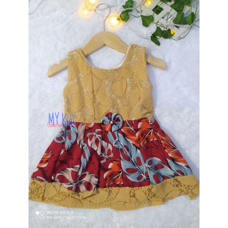 Dress Zulfa / Dress Brokat anak perempuan / pakaian baju brukat balita cewek