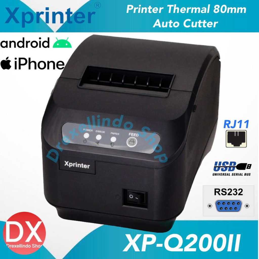 Xprinter Printer Thermal 80mm XP-Q200II - USB SERIAL RS232