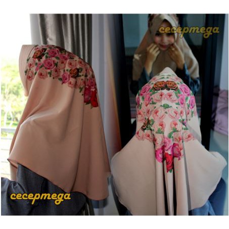 hijab/jilbab simple pet printing small rose