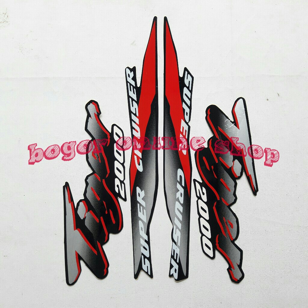 striping stiker motor tiger 2000 full hitam-silver