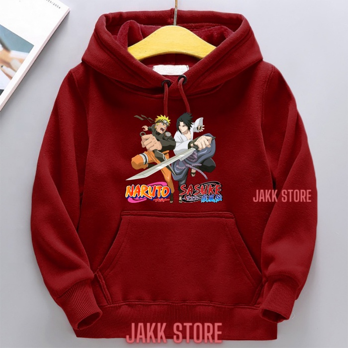 Hoodie Anak Laki Laki Perempuan/Hodie NARUTO VS SASUKE Anak Usia 2-15 Tahun/Sweater Anak Lucu/Switer Anak Anak Terbaru