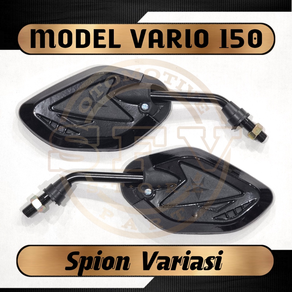 Kaca Spion Model Vario 150 New / Beat Fi / Vario 125 / Beat Honda Yamaha Standar Dan Mini-EXCLUSIVE Hitam