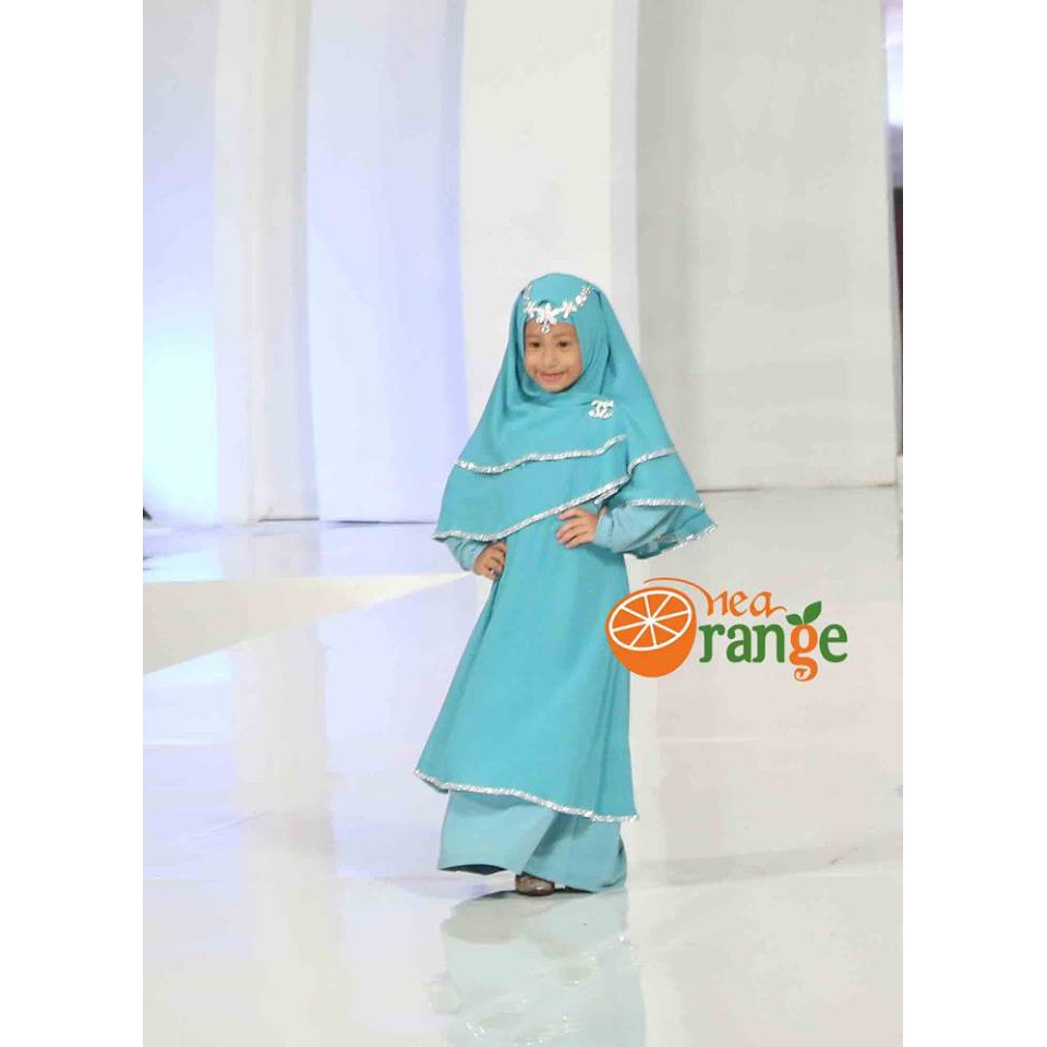 SALE Gamis Syari anak Warna Dark mint PLUS JILBAB