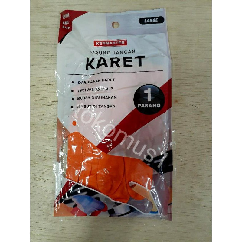 KENMASTER SARUNG TANGAN KARET LATEX ORANGE MURAH