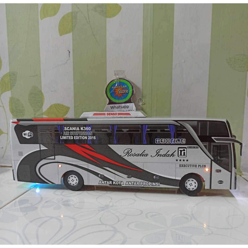 miniatur Bus bis /mainan bus bis rosalia indah plus lampu