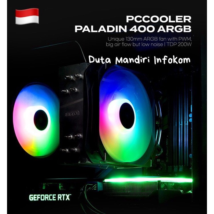 Jual PCCooler Paladin 400 ARGB - 4 Heatpipe Air CPU Cooler for Intel ...