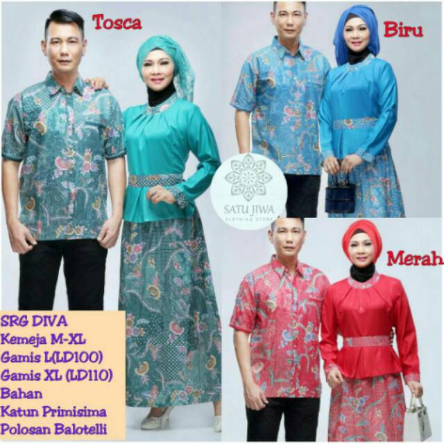 Couple Diva Couple Batik Family Gamis Batik Modern Seragam Batik Keluarga Batik Anak