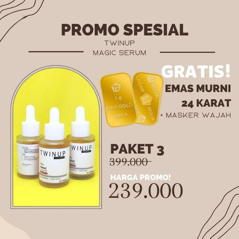 3pcs TWINUP SERUM PEMBESAR PAYUDARA 100% AMPUH CEPAT PERMANEN || TwinUp Serum Pengencang Payudara ||