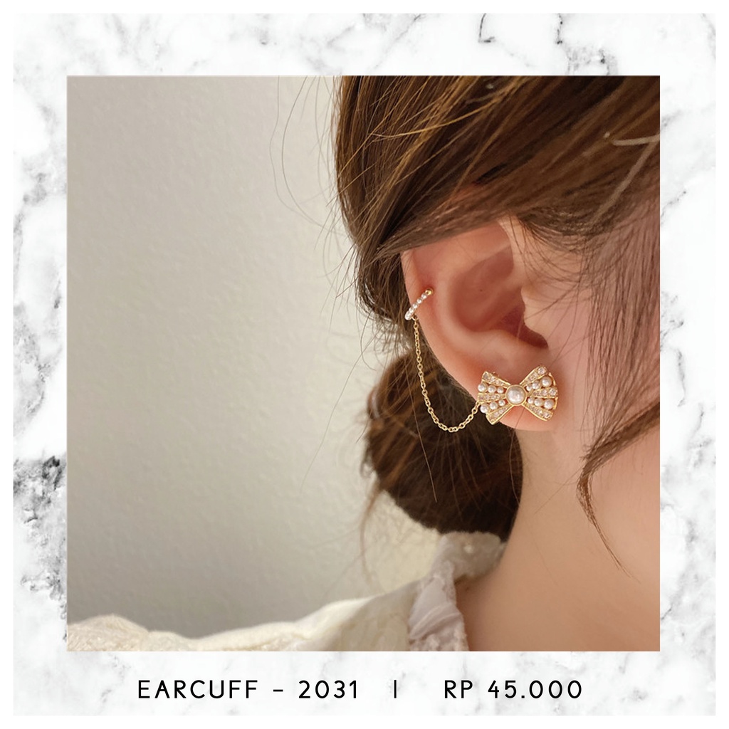 EARCUFF RIBBON MUTIARA - 2031