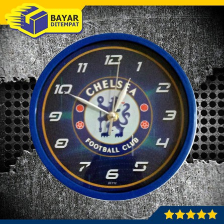 Jam Dinding Chelsea Tempel Wall Clock Sepak Bola Foot Ball Murah Grosir Hiasan Dinding