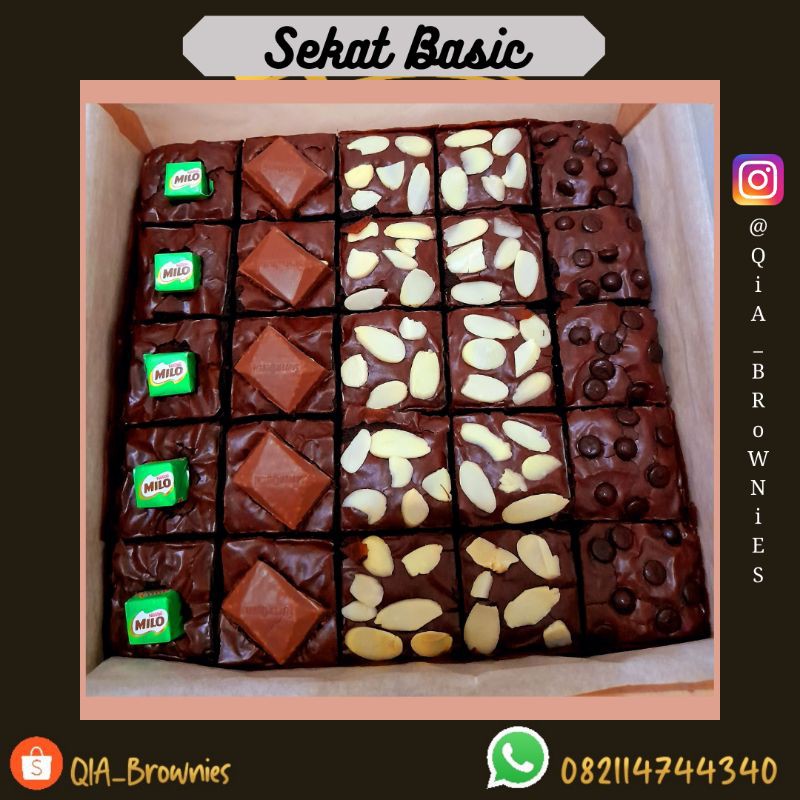 

Fudgy Brownies Sekat uk 20x20 (25 potong)