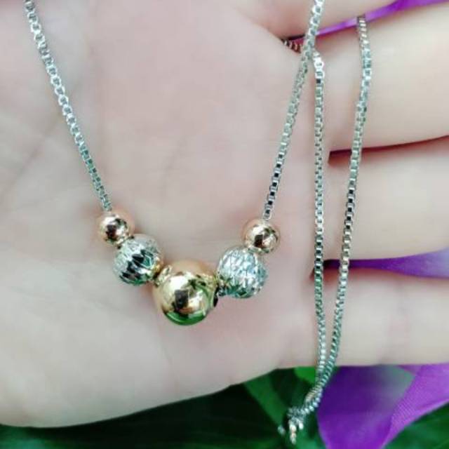 Kalung bola lapis emas18K