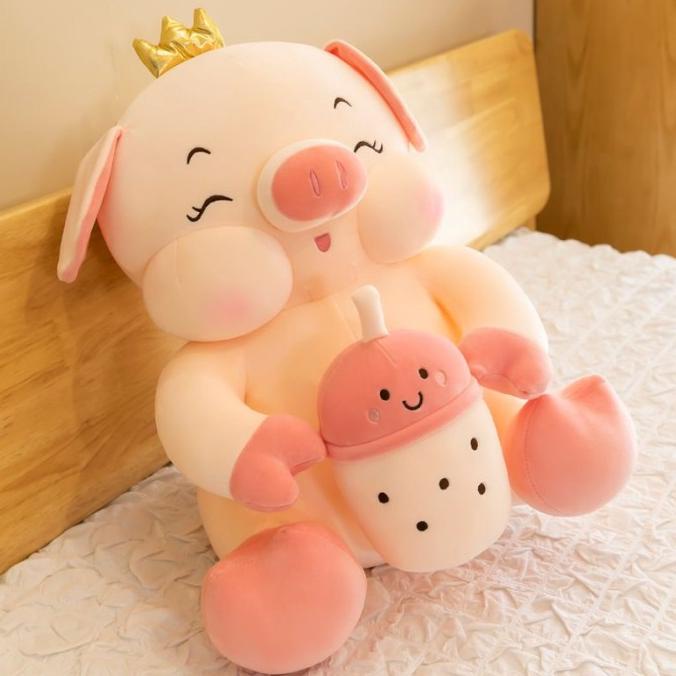 BONEKA Babi Crown Boneka Babi Boba 45cm Boneka Babi Bantal Babi OK *****Terbaru******