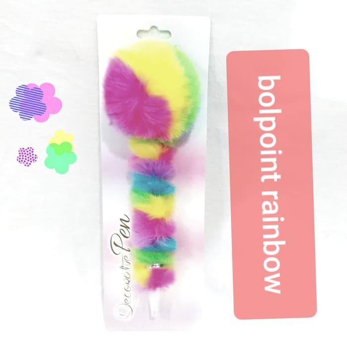 

Bolpoint Pulpen Pena Bulu Rainbow/Decorative Pen Rainbow/Souvenir Kado