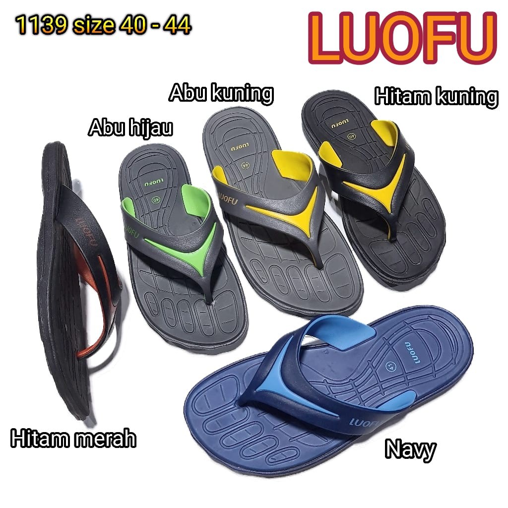 LUOFU ORIGINAL sandal karet empuk murah pria jepit jelly sendal cowok japit import 1139