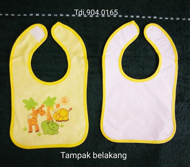 slaber bayi plastik perekat tali isi 4pcs / tadah iler bayi / celemek makan bayi