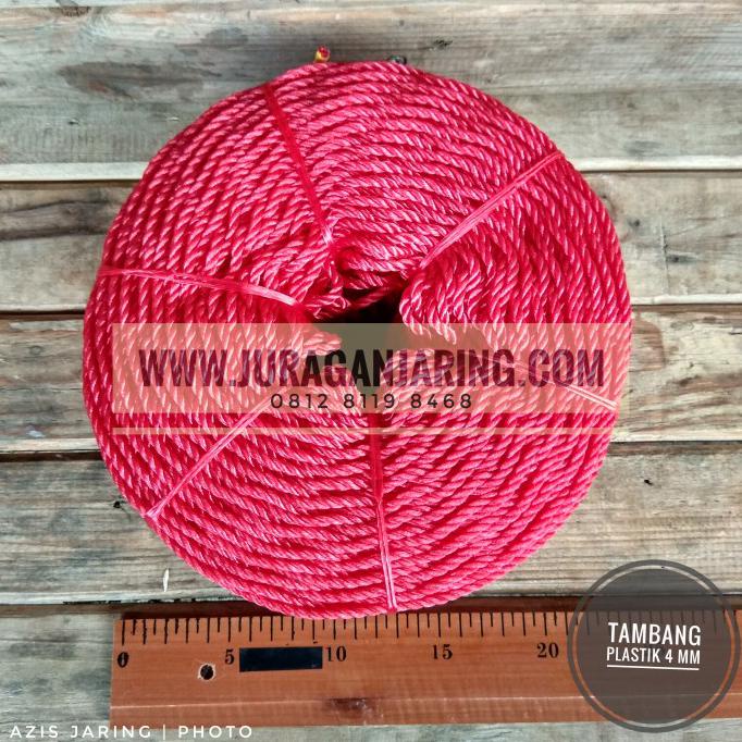 Tali Tambang Plastik 4 Mm (1 Roll) - Merah