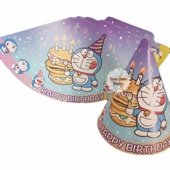 Topi Ulang Tahun Kerucut / Topi Pesta Karakter Doraemon