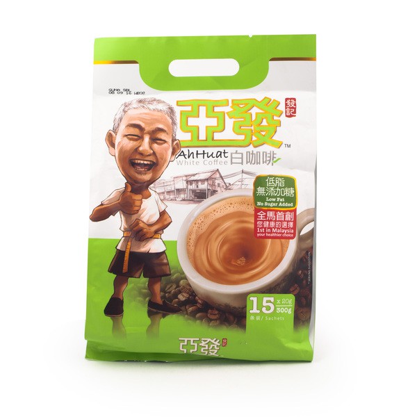 

AH HUAT White Coffee Low Fat No Sugar Added 300gr (15 sachets x 20gr)