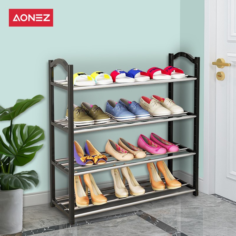 Aonez 4layers Minimalis  Rak  Sepatu  Besi Bertingkat Rak  