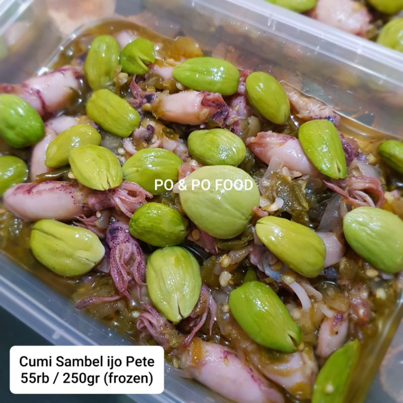 

Cumi Sambel ijo + Pete 250gr | Cabe ijo | Cumi Sambal Hijau Pete | baby cumi asin | Lauk frozen food praktis tinggal dipanaskan kembali | Sayur masakan rumahan home made sambal basah Ready to eat makanan siap saji instant food murah enak lezat seafood