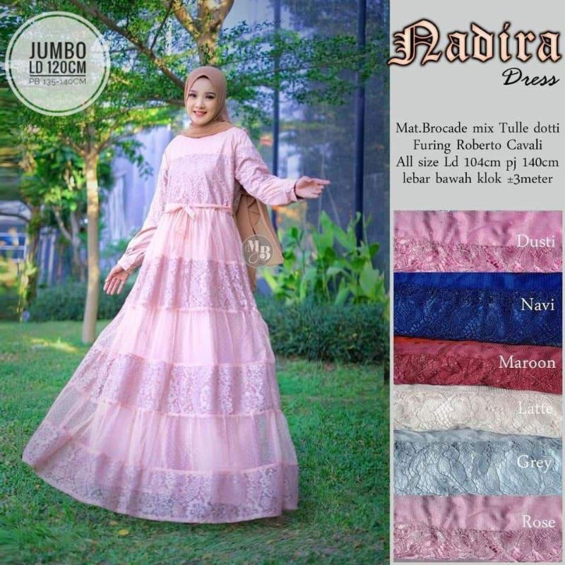 Dress Brokat Nadira | Dress Jumbo | Dress Lamaran | Dress Batik Brokat | Gamis