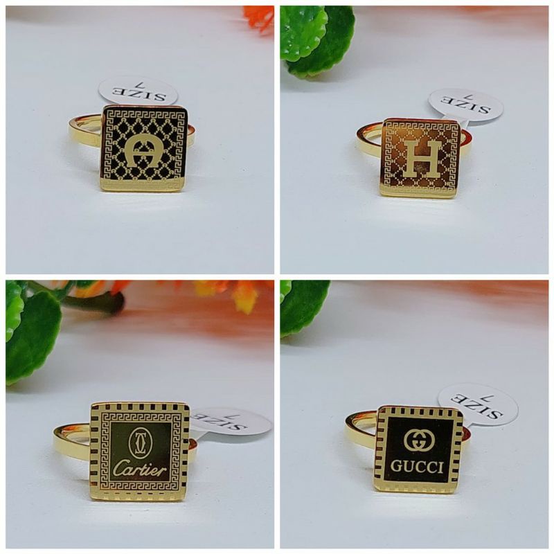 Fourfashion Cincin Titanium Motif Plat Kotak Limited Edition