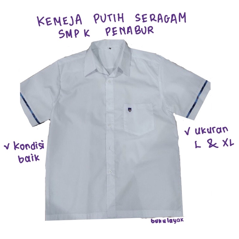Kemeja Putih Seragam SMP penabur