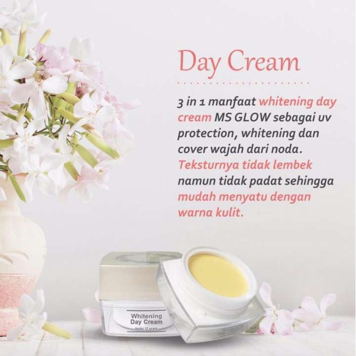 Day Cream MS Glow Whitening Cream - Krim Siang Pelembab Wajah - Cream Pelembab Wajah untuk Semua Jenis Kulit