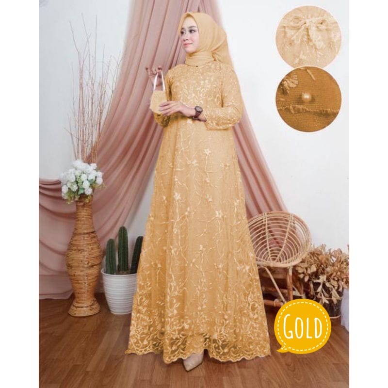 BJ -  MAXI AMIRA / GAMIS AMIRA / GAMIS FULL BRUKAT / GAMIS KONDANGAN / GAMIS PESTA / GAMIS BAHAN TILE MUTIARA MIX DALAMAN VELVET/ GAMIS FREE MASKER SENADA / GAMIS UKURAN M , L , XL , XXL / GAMIS WANITA MURAH / GAMIS UKURAN BESAR