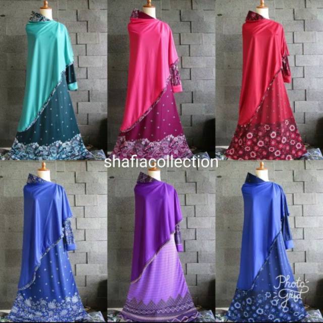 Setelan gamis dan kerudung murah