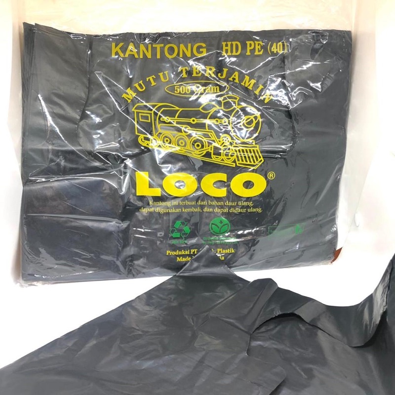 KANTONG PLASTIK KRESEK LOCO HITAM UKURAN 35 40 50 PROMO SEN