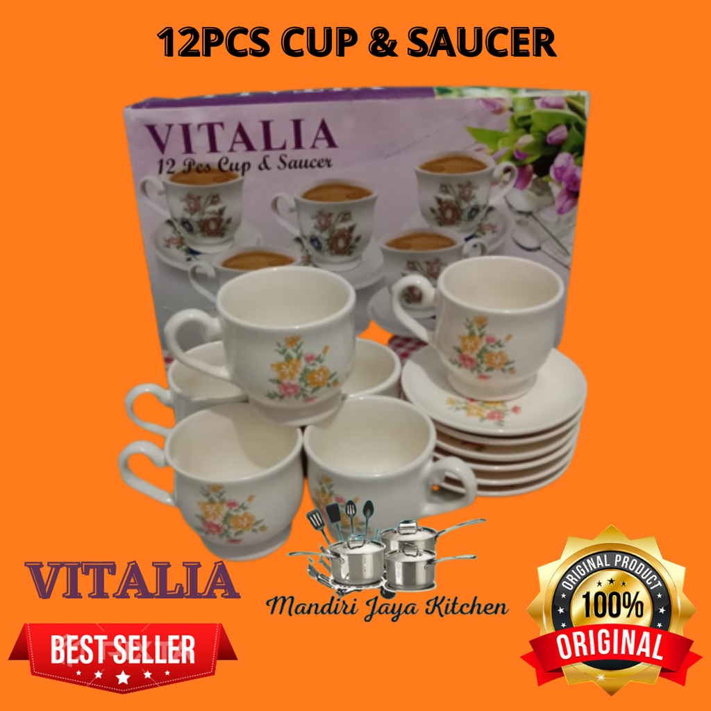 Cup &amp; Saucer Vitalia/ Cangkir &amp; Tatak 12pcs