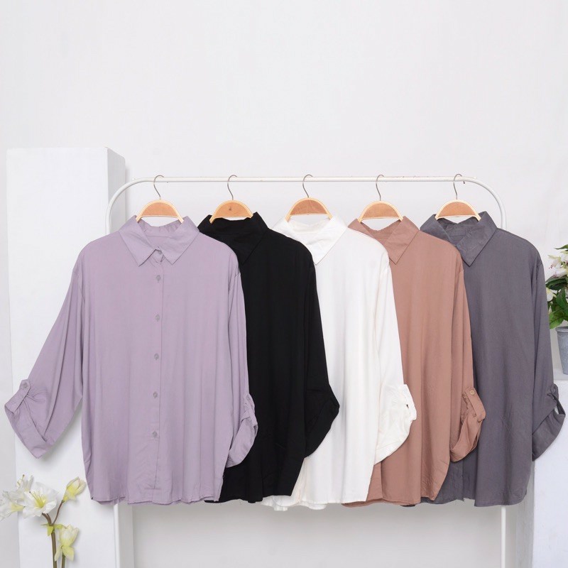 Kemeja Wanita Rayon Twill Premium