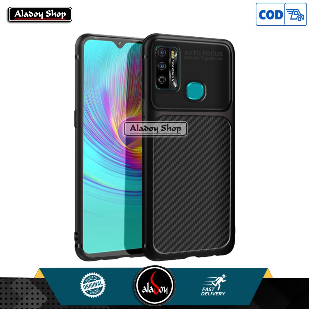 Case INFINIX HOT 9 PLAY Autofocus Carbon Combine Premium Softcase